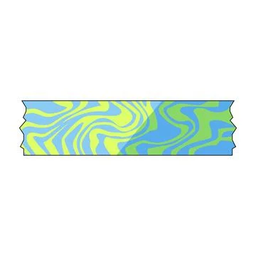 Decorative duct tape element with abstract wavy pattern Stock Illustration