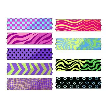 Decorative duct tape strips vector collection 스톡 일러스트