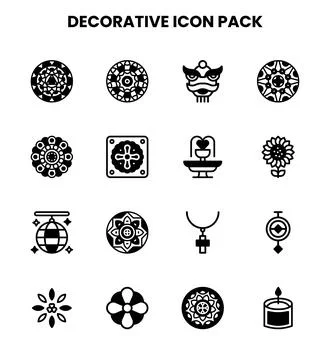 Decorative DuoTone Graphics Icons Pack Stock Illustration