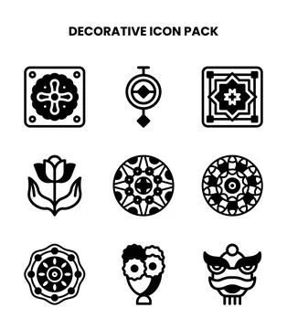 Decorative DuoTone Icons Pack Stock Illustration