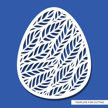 Decorative Easter egg with a pattern of leaves. Stockillustratie