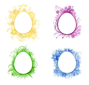Decorative easter egg shape frames Stock-Illustration