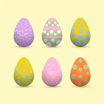 Decorative Easter eggs .Easter scene.The main symbols of the holiday. Vector Stock Illustration