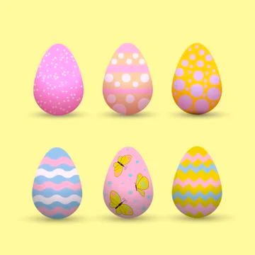 Decorative Easter eggs .Easter scene.The main symbols of the holiday. Vector Stock Illustration