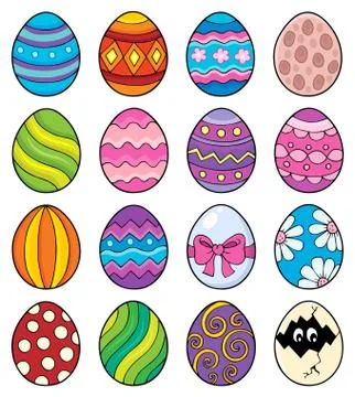 Decorative Easter eggs theme set Stock Illustration