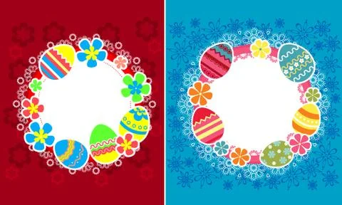 Decorative easter frames Illustrazione stock