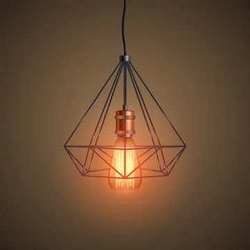 Decorative edison light bulb wire Stock Illustration