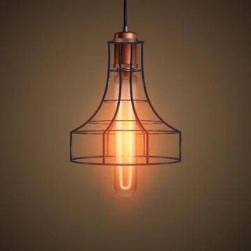 Decorative edison light bulb wire Stock Illustration
