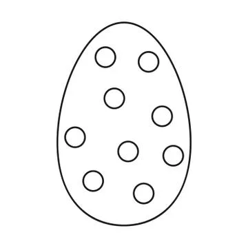 Decorative egg easter polka dots thin line Illustrazione stock