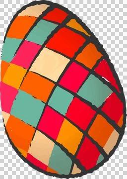 Decorative egg shape is showcasing colorful square tiles in flat design, 스톡 일러스트