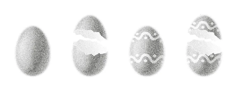 Decorative eggs with abstract stipple sand effect 库存插图