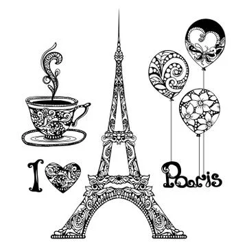 Decorative Eiffel Tower Stock Illustration