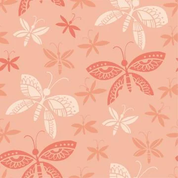 Decorative elegant butterfly seamless pattern Stock Illustration