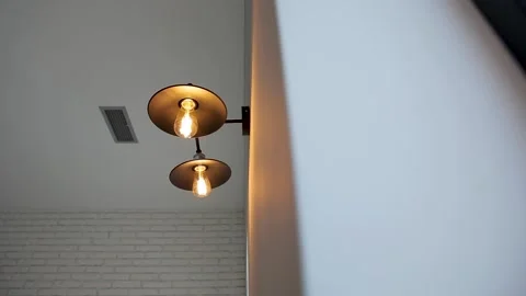 Decorative, elegant, stylish lamp in the bar. Stock Footage 164871049