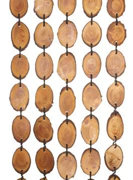 Decorative element curtains lengths of tree trunk isolated on white backgroun Foto stock
