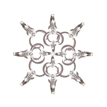 Decorative element for design and patterns created from photos of buffalo sku Stock Illustration