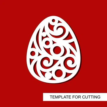 Decorative element - Easter Egg with floral ornament.  Stock Illustration