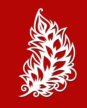 Decorative element feather.  Stock Illustration