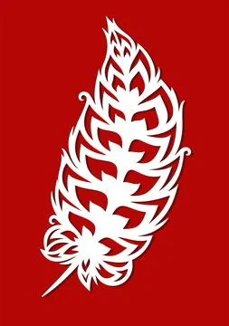 Decorative element feather.  스톡 일러스트