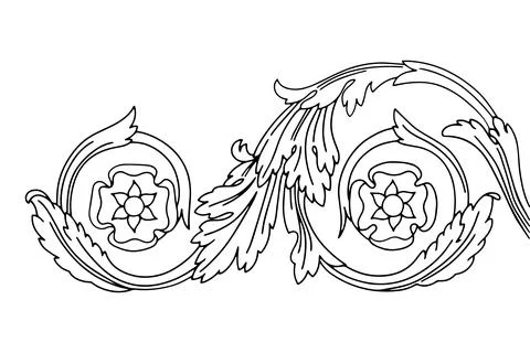 Decorative element flower, greek vector shape, stucco decoration, cartouche Stock Illustration