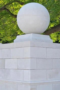 Decorative element in the form of a stone ball Stock Photos