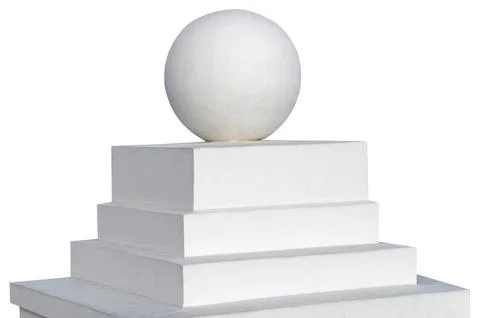 Decorative element in the form of a stone ball Stock Photos