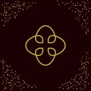 Decorative element in golden texture. Stock Illustration