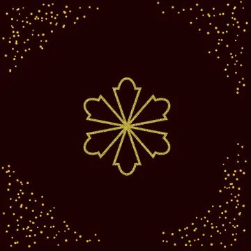 Decorative element in golden texture. Stock Illustration