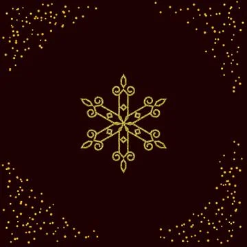 Decorative element in golden texture. Stock Illustration