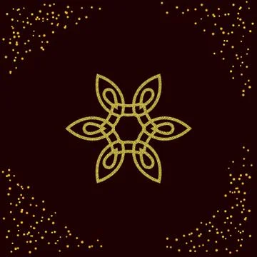 Decorative element in golden texture. Stock Illustration