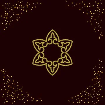 Decorative element in golden texture. Stock Illustration