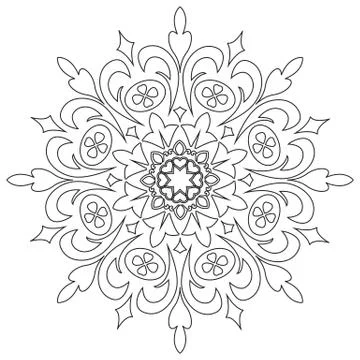 Decorative element mandala in black and white. Stock Illustration