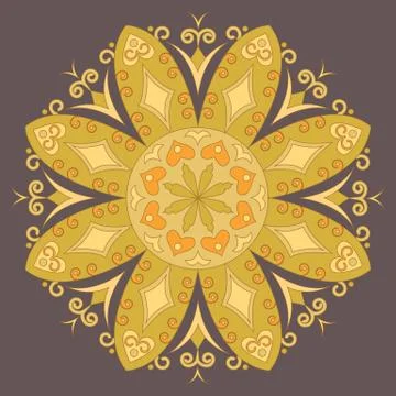 Decorative element mandala in gold. Stock Illustration