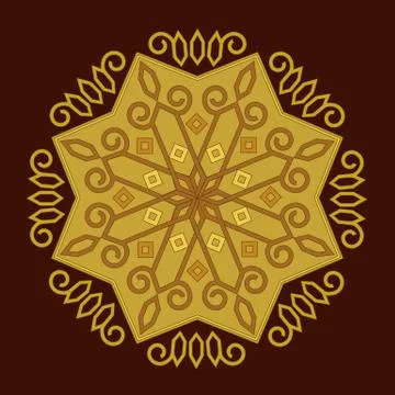 Decorative element mandala in gold. Stock Illustration