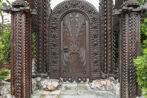 Decorative element or pattern of the iron door. Foto stock