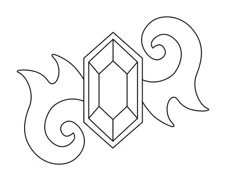 Decorative element with precious crystal - vector linear element Stock Illustration