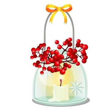 Decorative element on theme of Christmas and New year isolated on white Stock Illustration
