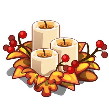 Decorative element on theme of Christmas and New year isolated on white Stock Illustration