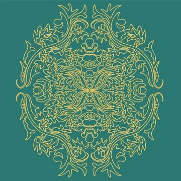 Decorative element traditional damask pattern Stock Illustration