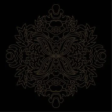 Decorative element traditional damask pattern Illustrazione stock