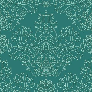 Decorative element traditional damask pattern Stock Illustration