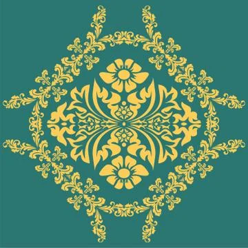 Decorative element traditional damask pattern. Stock Illustration