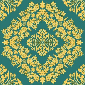 Decorative element traditional damask pattern. Vector eps 10. Stock Illustration