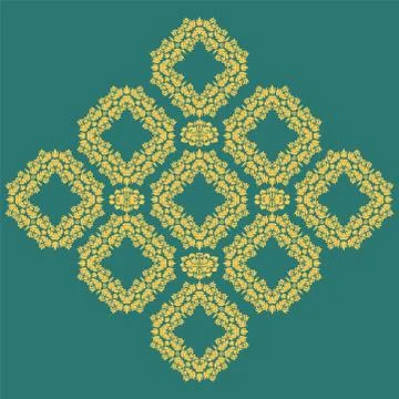 Decorative element traditional damask pattern. Vector eps 10. Stock Illustration
