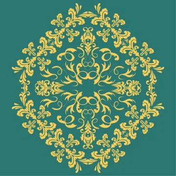 Decorative element traditional damask pattern. Vector eps 10. Illustrazione stock