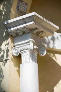 Decorative elements of an ancient building Stock Photos
