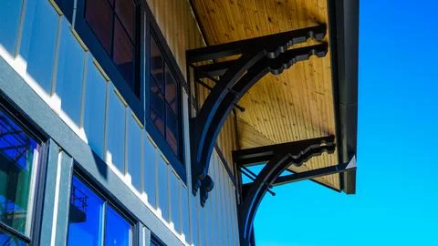 Decorative elements and exterior architectural details of the Red Fork Depo.. Fotos de archivo