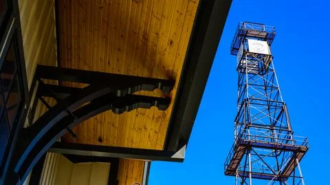 Decorative elements and exterior architectural details of the Red Fork Depo.. Fotos de archivo