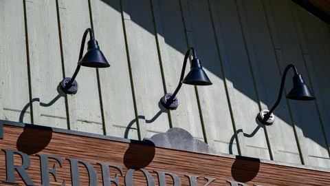 Decorative elements and exterior architectural details of the Red Fork Depo.. Fotos de archivo