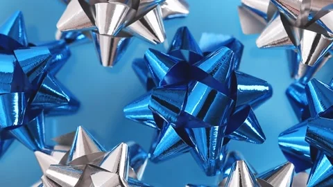 Decorative elements in blue and gray colors rotate top view. Video stock 170699531